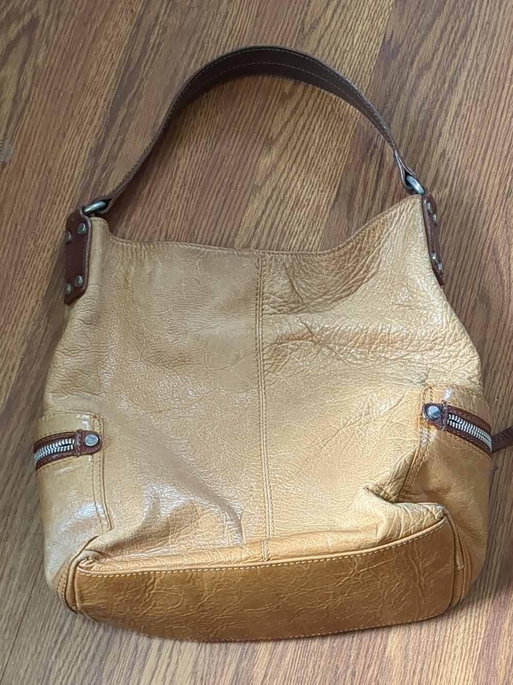 Tano Mustard Tan Leather Shoulder Bag